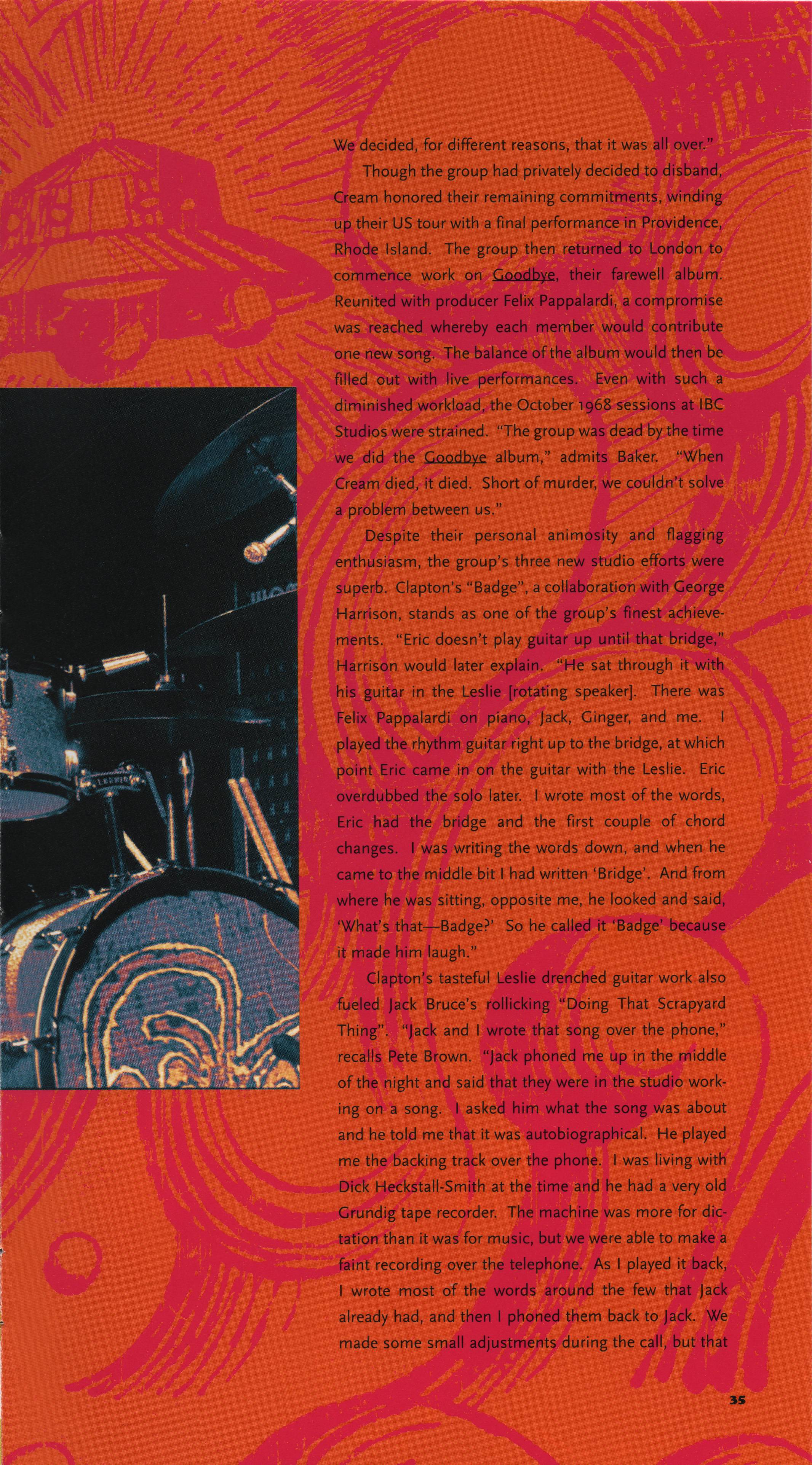 Cream Those Were the Days : Booklet 35